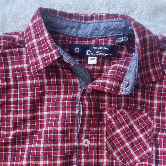 Ben Sherman Toddler Baby Boy's plaid button down shirt 24 months - Picture 2 of 2